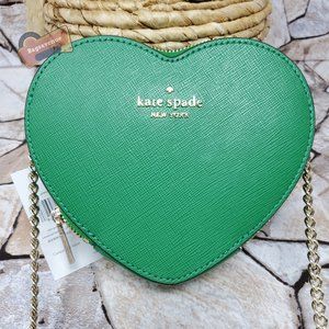 #bagsavenue fast ship  Green Bean Mini Heart Love Shack Crossbody Bag Kate Spade